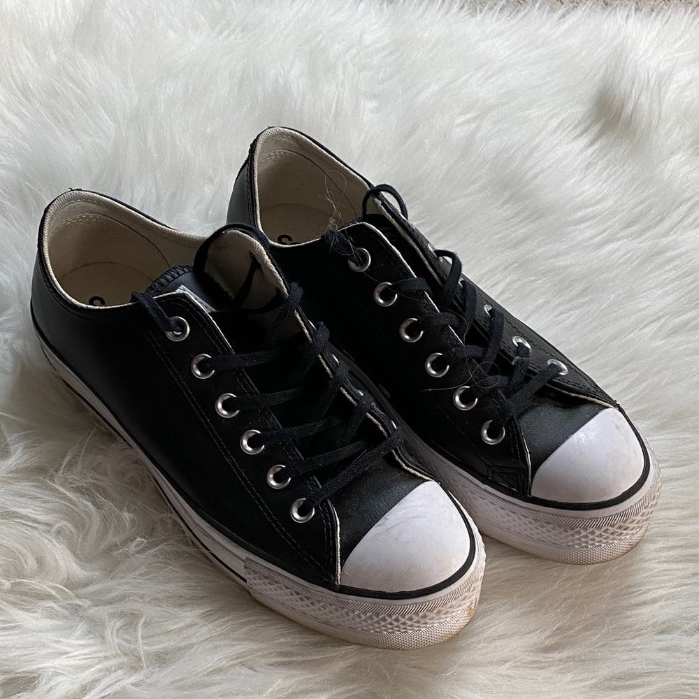 Converse Leather Platform Low Tops